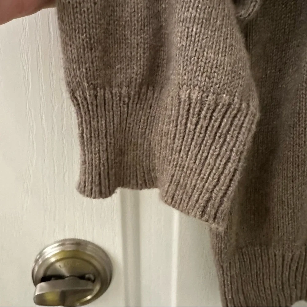 J. Crew Men's Cotton Pullover Sweater Taupe Brown Toggle